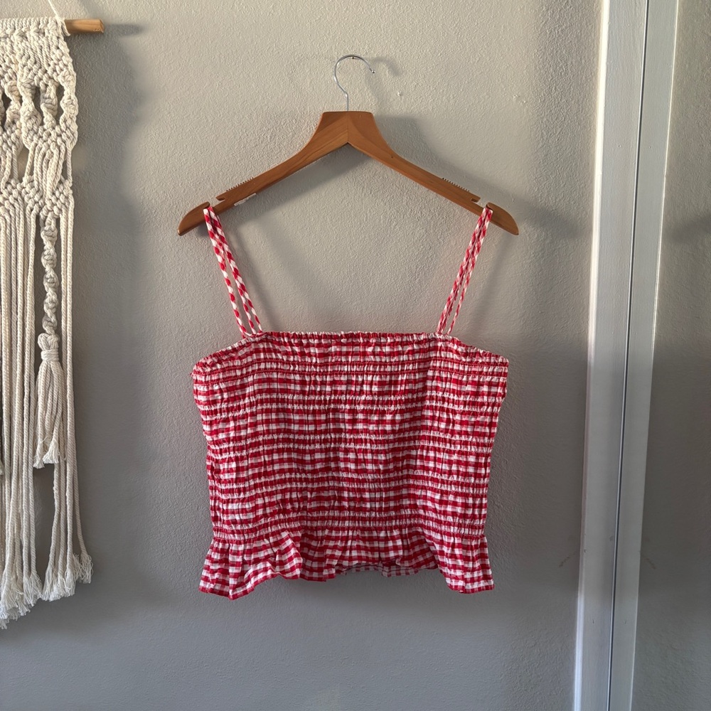 Red and White Gingham Camisole